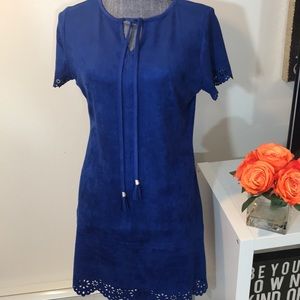 Royal Blue Faux Suede Dress